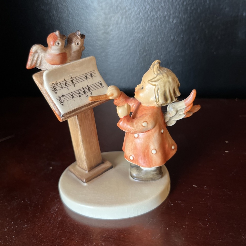 Vtg TMK5  169 78 "Bird Duet" Goebel Hummel Figurine Angel Girl Sheet Music Birds